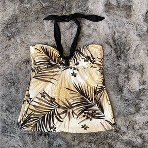 ATHENA Sangita Palm Print Bandini Tankini Swim Top. Sz 12 Excellent Condition
